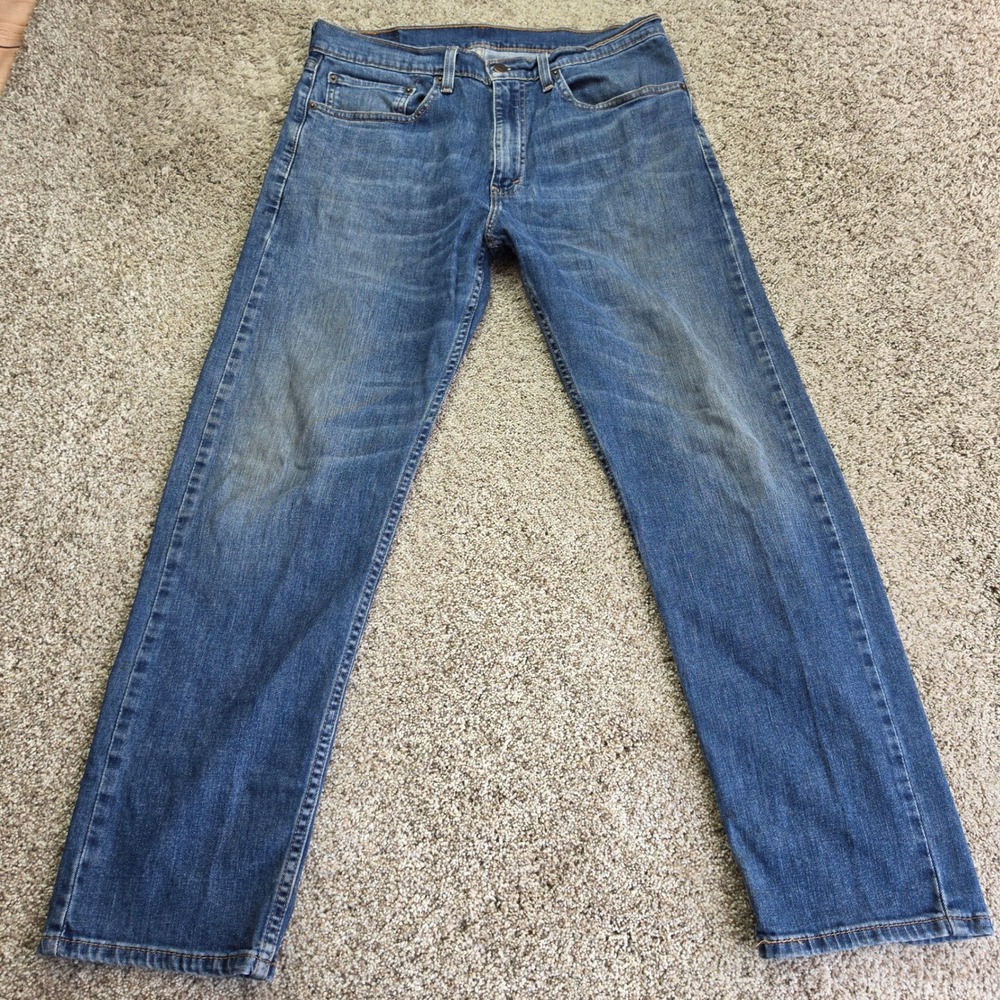 Levi's 505 Regular‎ Fit Jeans Mens 34x30 Blue Denim Casual Straight Leg 32837